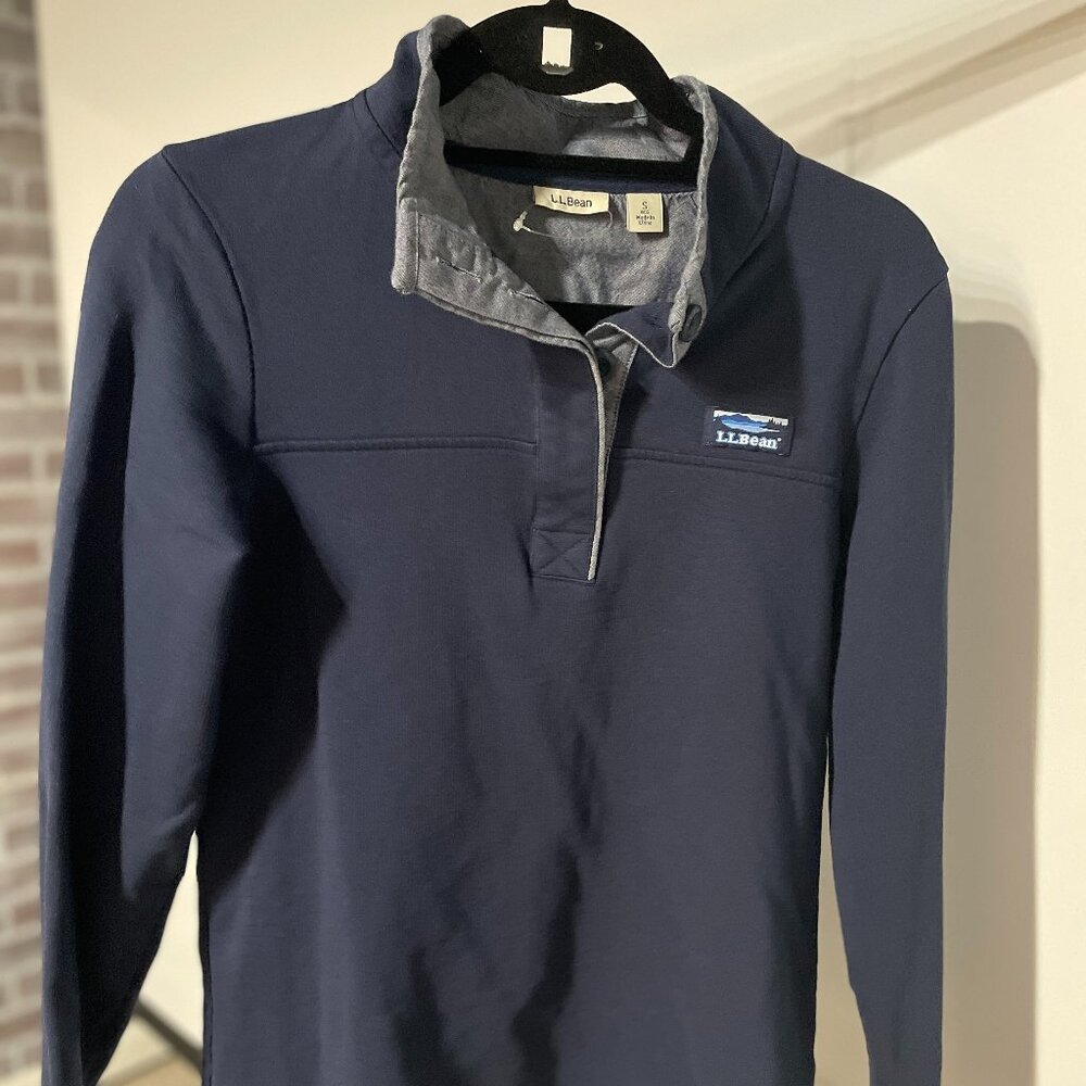 LL Bean Quarter Button Pullover Sweatshirt
